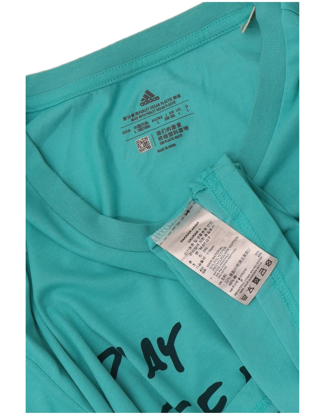 Męska koszulka z grafiką Adidas, duża, niebieska, z poliestru