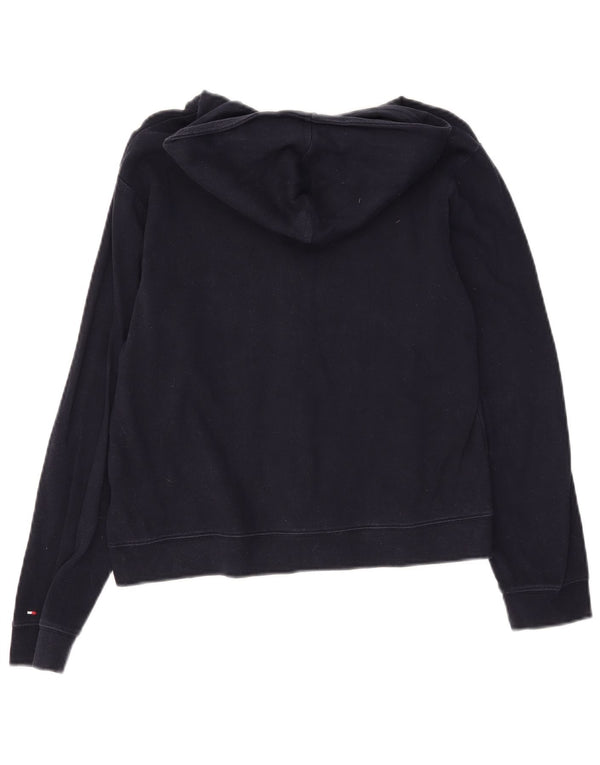 Tommy Hilfiger Chłopięcy sweter z kapturem i zamkiem błyskawicznym, 12-13 lat, granatowy, bawełniany