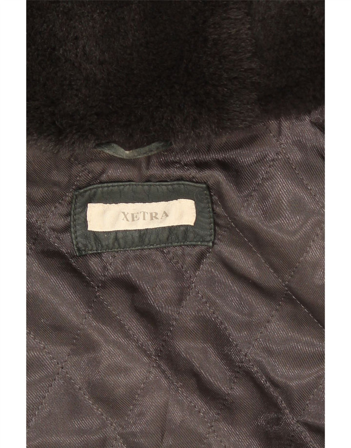 Damska skórzana kurtka XETRA z kapturem, UK 12, średnia czarna