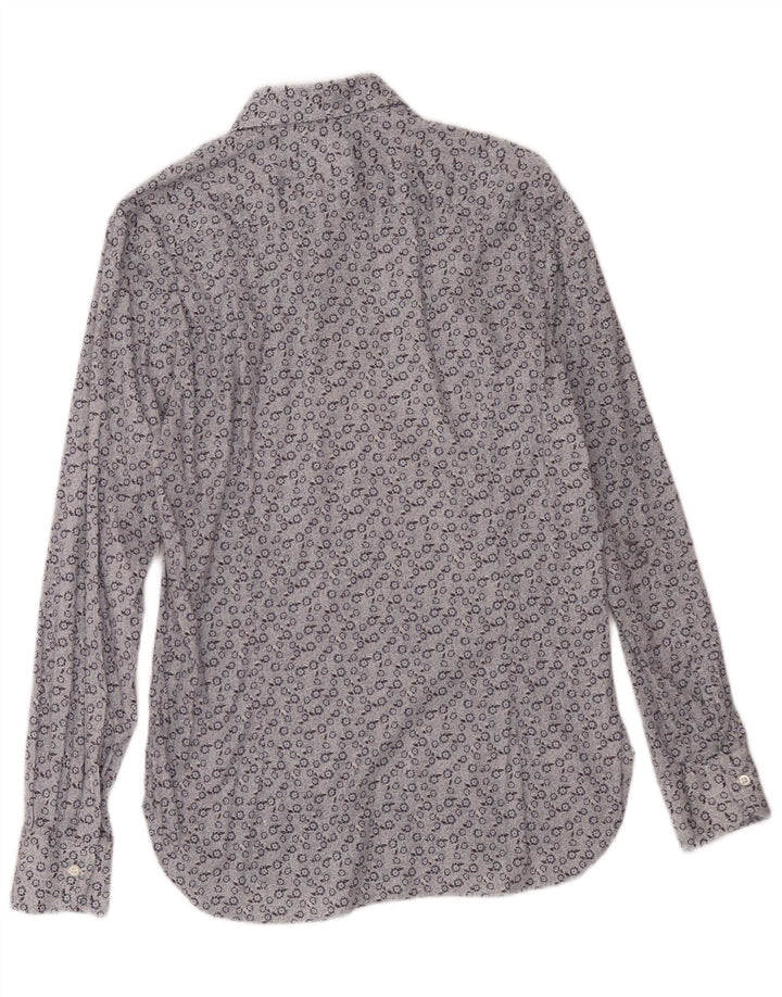 Koszula męska w stylu vintage, średnio niebieska w kwiaty
