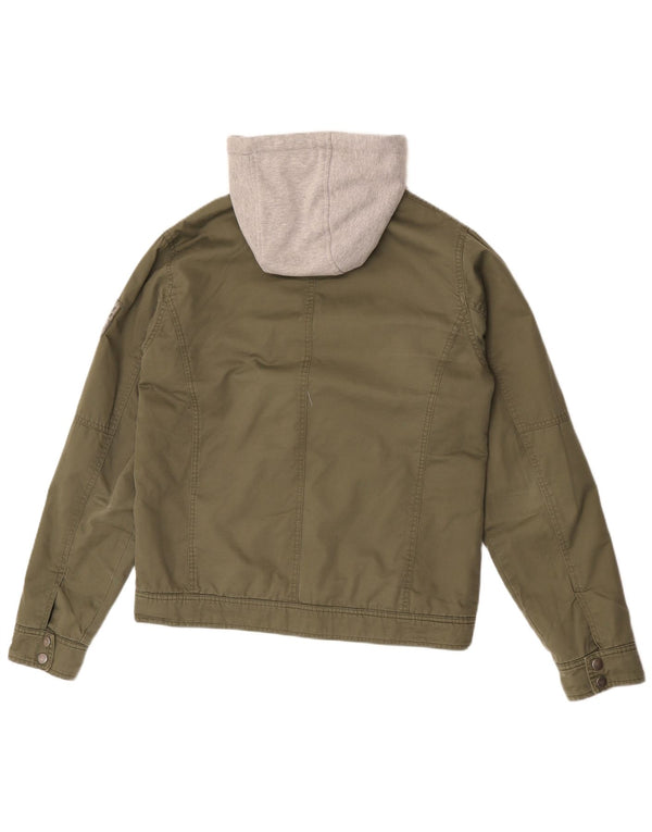 Męska kurtka użytkowa z kapturem Guess Graphic UK 38 w kolorze średniego khaki