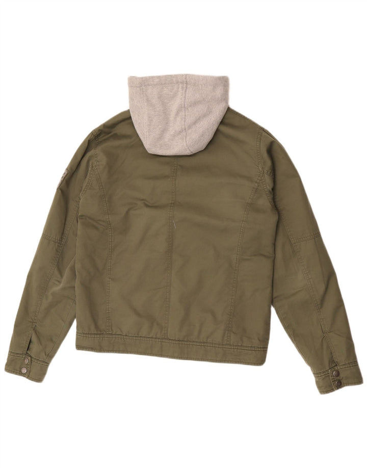 Męska kurtka użytkowa z kapturem Guess Graphic UK 38 w kolorze średniego khaki