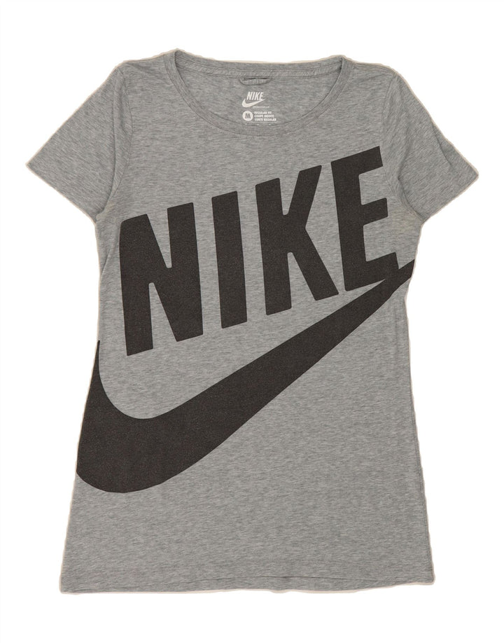 NIKE Womens Regular Fit Graphic T-Shirt Top UK 12 Medium Grey Cotton Vintage Nike and Second-Hand Nike from Messina Hembry 
