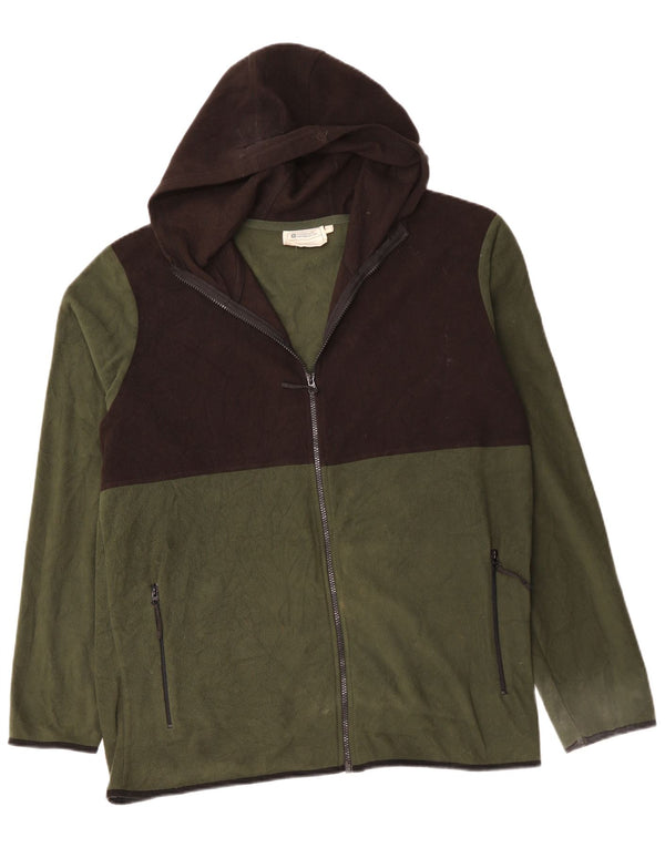 Męska kurtka polarowa z kapturem Mountain Warehouse UK 44 2XL Khaki, blok kolorów