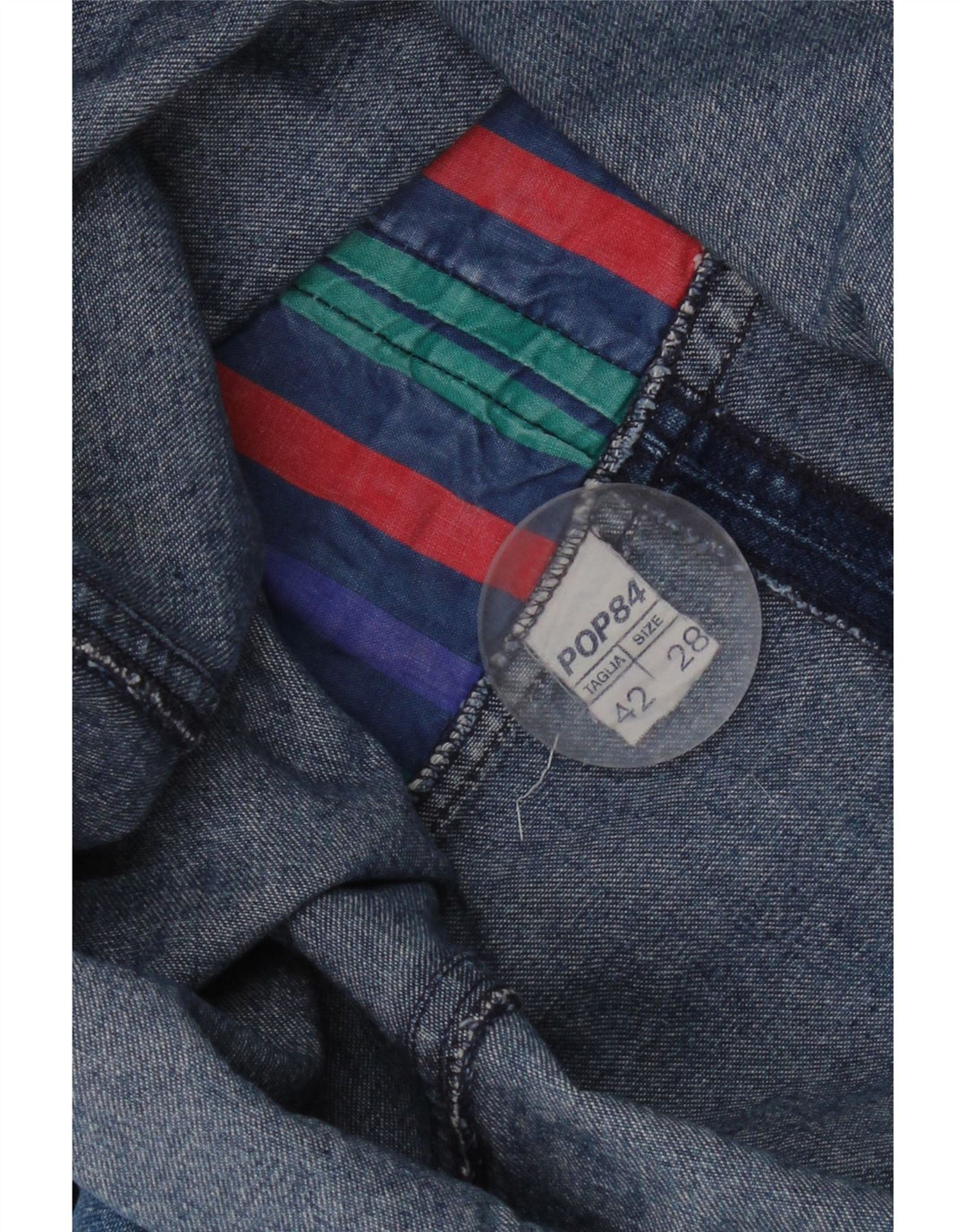Damska spódnica jeansowa POP 84 IT 42 Medium W28 Niebieska bawełna