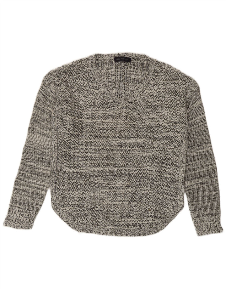 Marks & Spencer Damski sweter z dekoltem w kształcie litery V, UK 14, średni granatowy, nakrapiany
