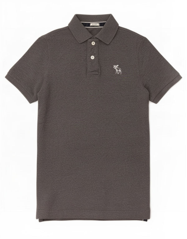 Męska koszulka polo Muscle Abercrombie & Fitch, duża, szara, bawełniana