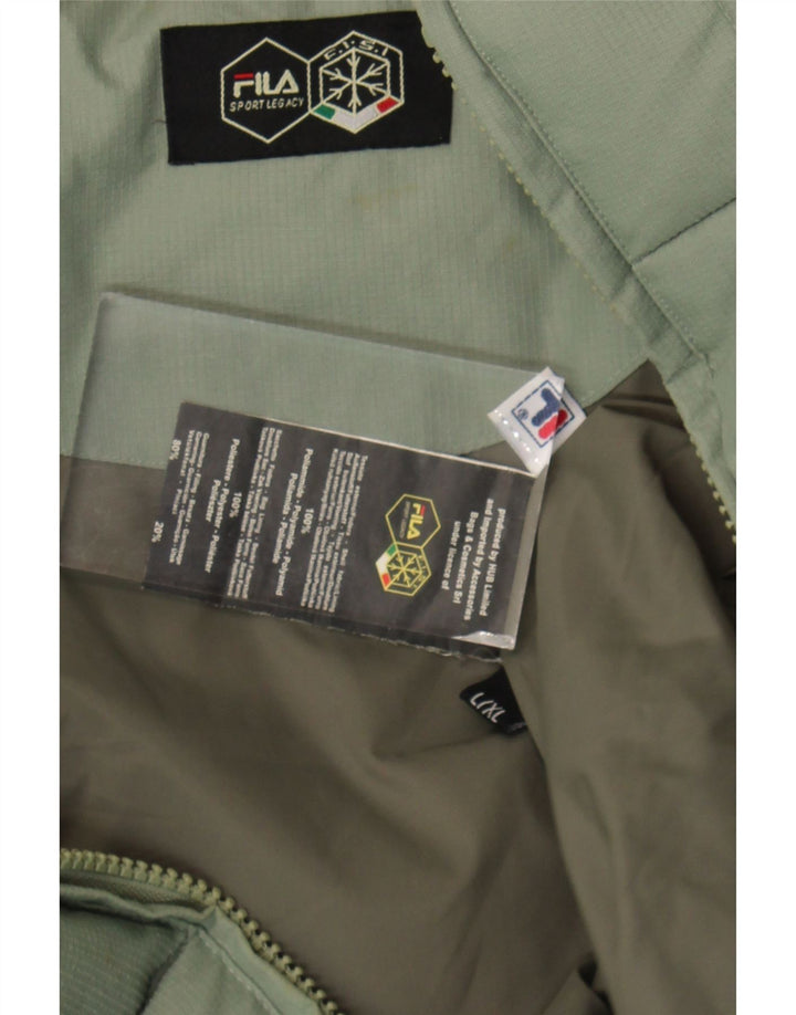 Męska ocieplana kurtka FILA UK 40, duża, zielona poliamid