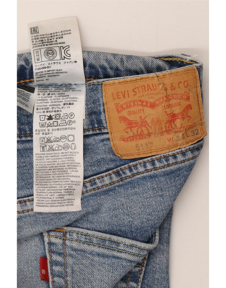 Męskie jeansy Levi's 511 Slim W34 L32 Niebieska bawełna
