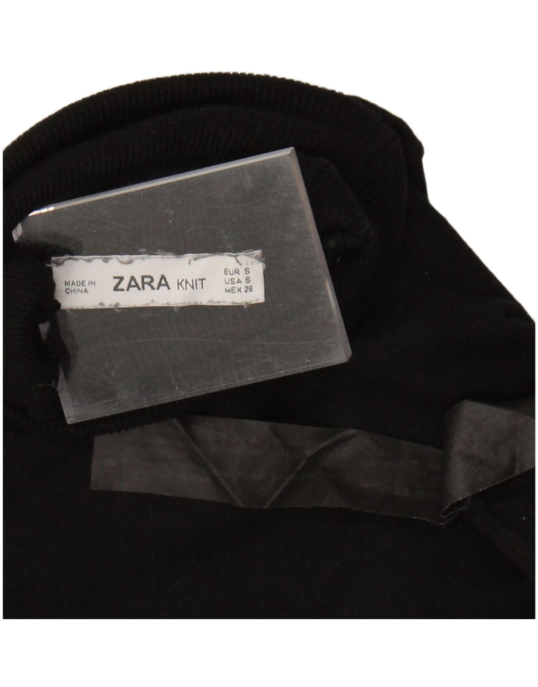 ZARA Womens Roll Neck Jumper Sweater UK 10 Small Black Viscose