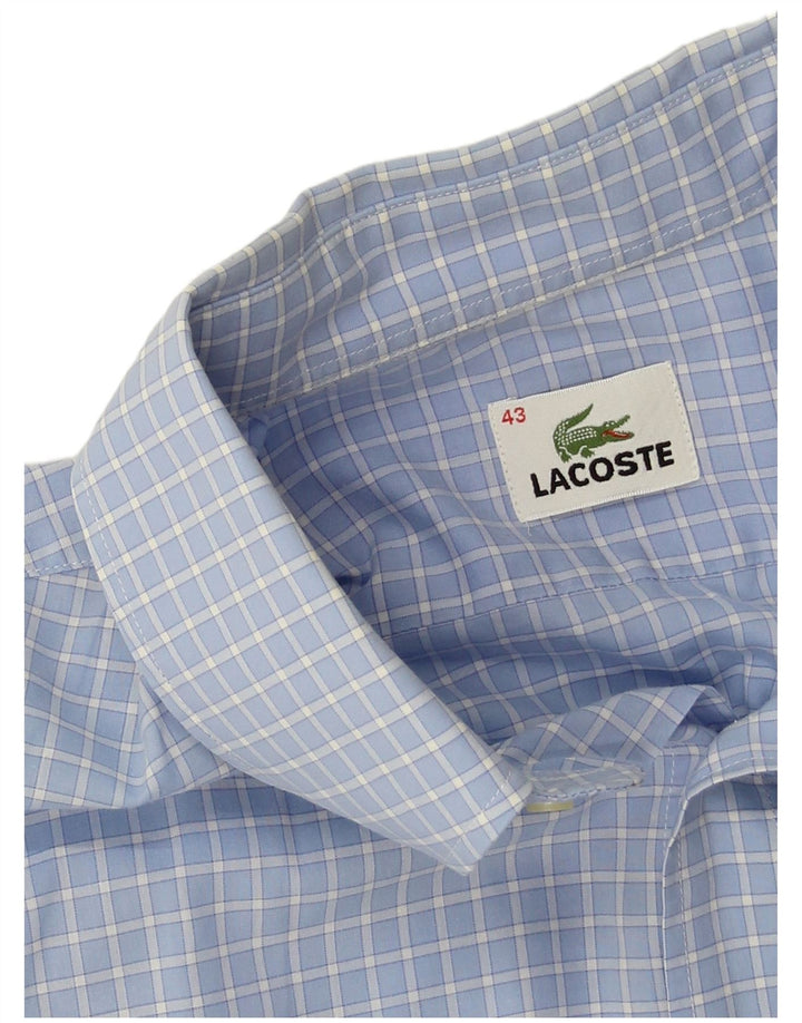 Koszula męska z krótkim rękawem Lacoste, rozmiar 43 XL, niebieska kratka