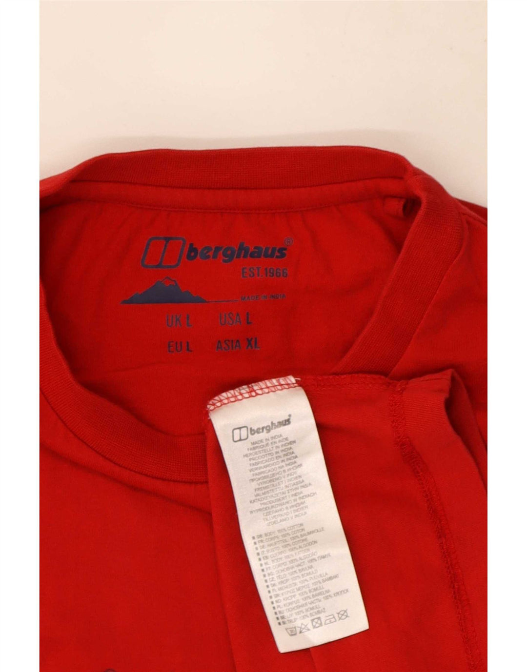 Męski T-shirt z grafiką Berghaus, duży, czerwony, bawełniany