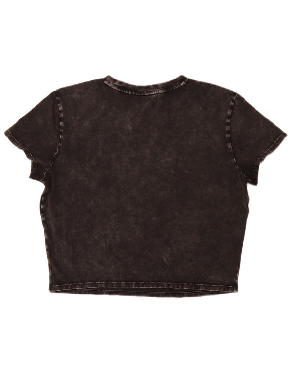 Damski T-shirt Guess Crop Graphic Top UK 16, duży, czarny, bawełniany