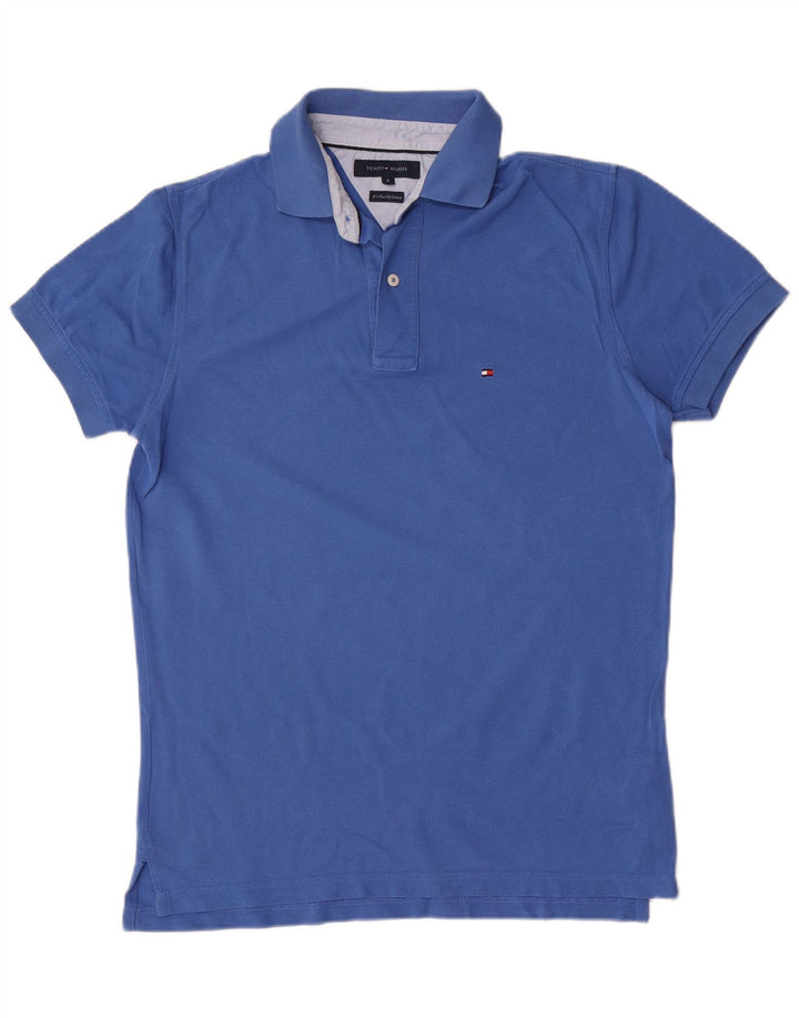 Męska koszulka polo Tommy Hilfiger, mała, niebieska, bawełniana