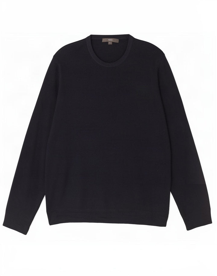 Marks & Spencer Męski sweter z okrągłym dekoltem 2XL Granatowy akryl