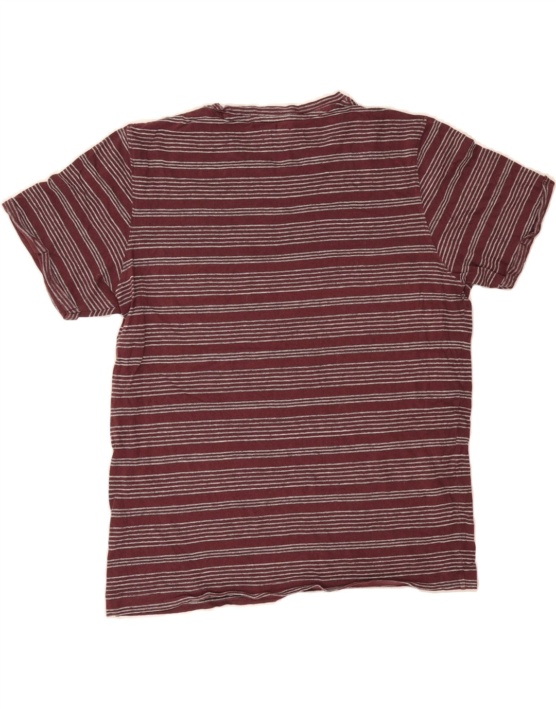 JACK & JONES Mens T-Shirt Top Medium Burgundy Striped Vintage Jack & Jones and Second-Hand Jack & Jones from Messina Hembry 