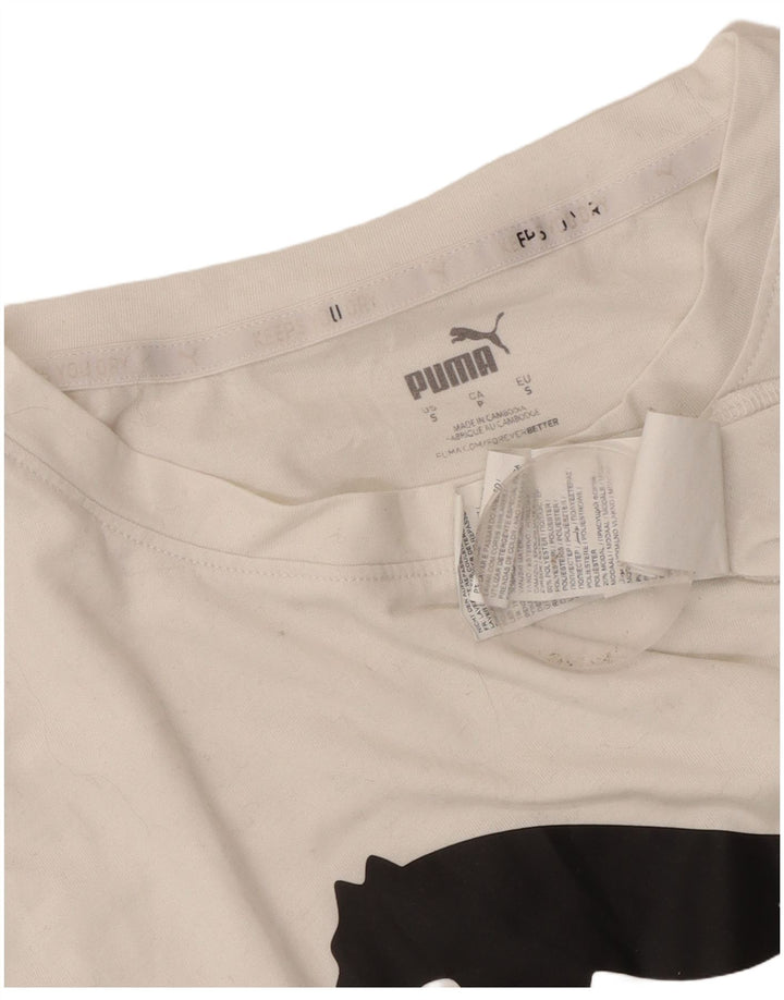 Damska koszulka Puma Crop Graphic Top UK 10 Small White Polyester