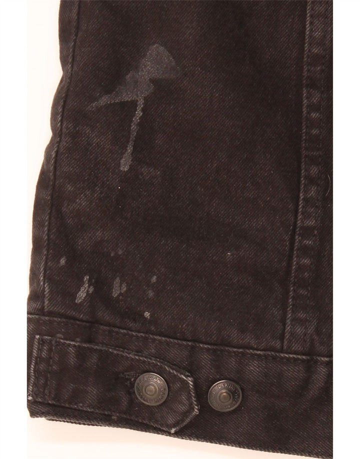 Męska kurtka jeansowa Zara Sherpa UK 42 XL, czarna, poliestrowa