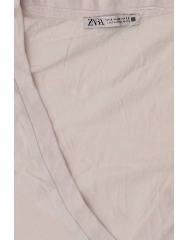 T-shirt damski Zara Top UK 14 Średni biały