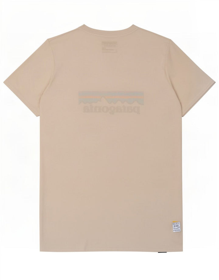 Męski T-shirt z grafiką Patagonia, średni biały poliester
