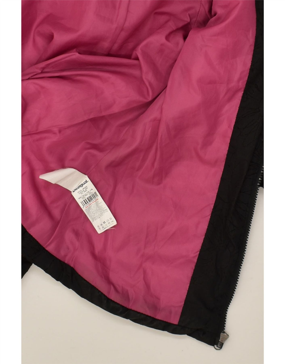 DESIGUAL Girls Padded Jacket 11-12 Years Black Floral Polyester | Vintage Desigual | Thrift | Second-Hand Desigual | Used Clothing | Messina Hembry 