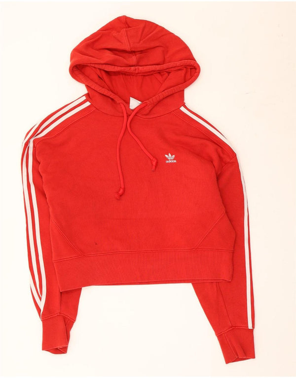 Damska bluza z kapturem Adidas Crop Oversized UK 8 Small Red Cotton