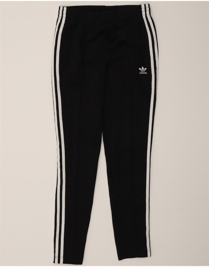 Damskie spodnie dresowe Adidas UK 8, małe, czarne, poliestrowe