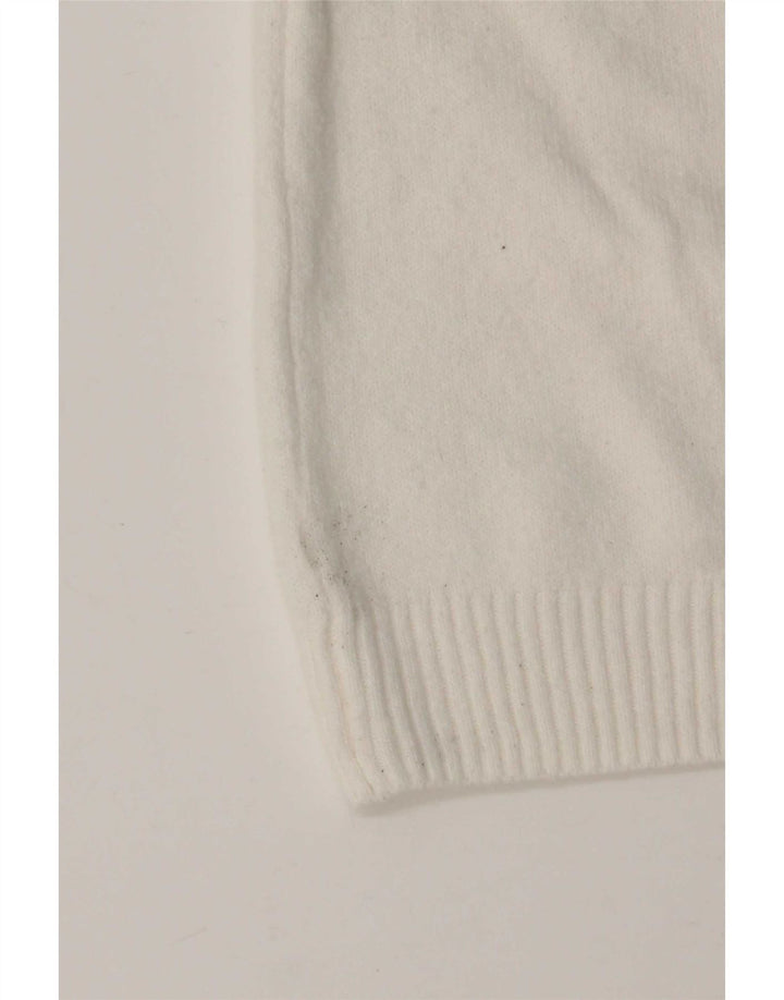 Marks & Spencer Damski sweter kardigan UK 14 Średni biały poliester
