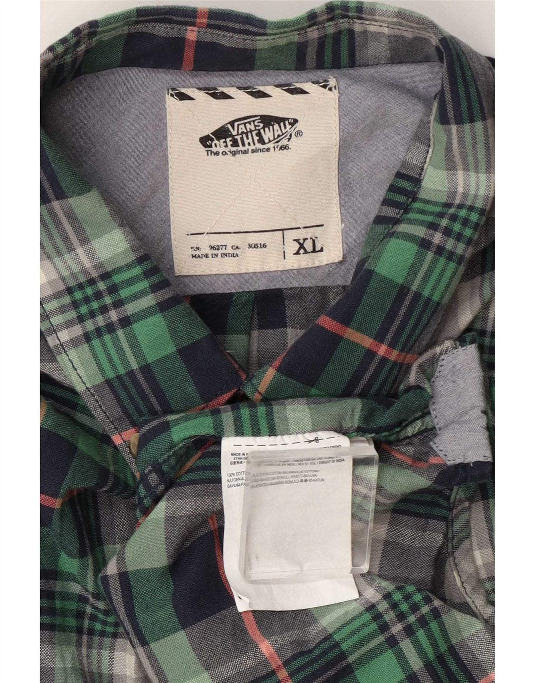 Męska koszula flanelowa Vans XL, bawełniana w zieloną kratkę