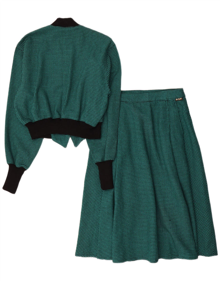 Vintage damski zestaw dwuczęściowych spódnic IT 44 Medium W28 Green Houndstooth