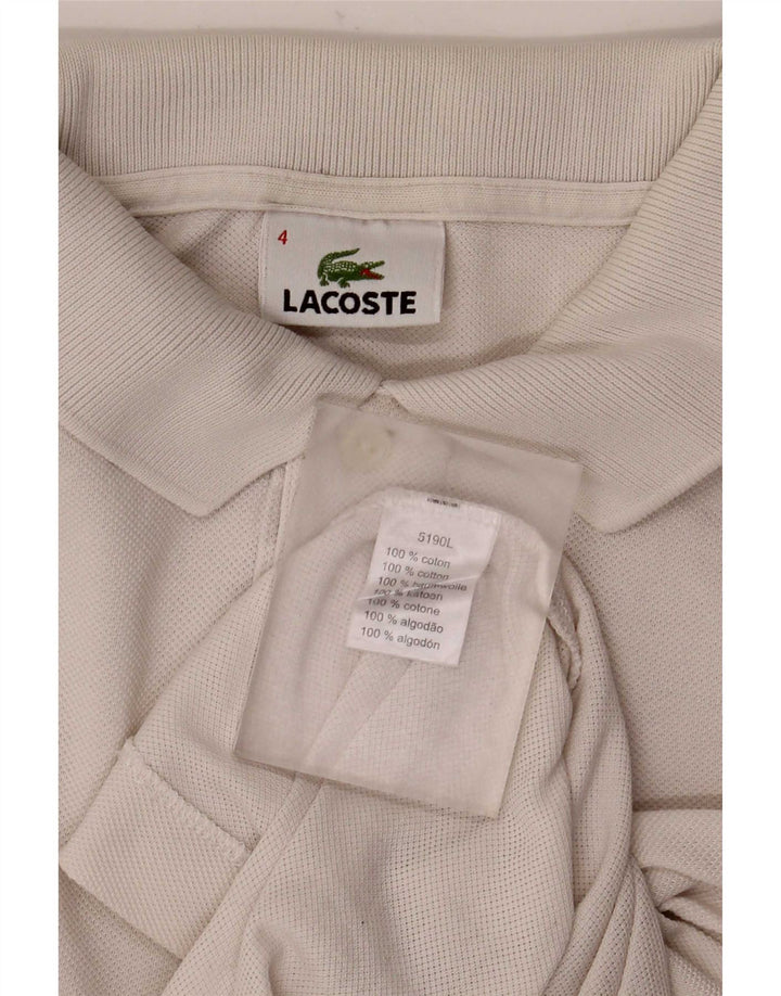 Męska koszulka polo Lacoste, rozmiar 4, średnia, biała, bawełniana