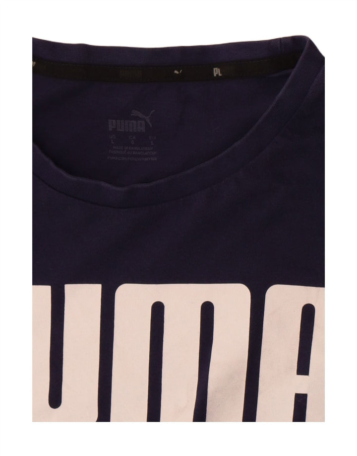 Męski T-shirt Puma z grafiką, duży, granatowy