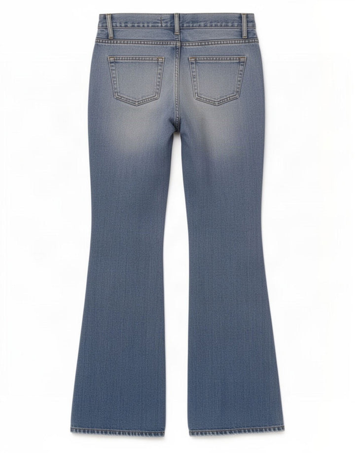 Damskie jeansy rozkloszowane Benetton IT 40 Small W30 L32 Niebieskie bawełniane