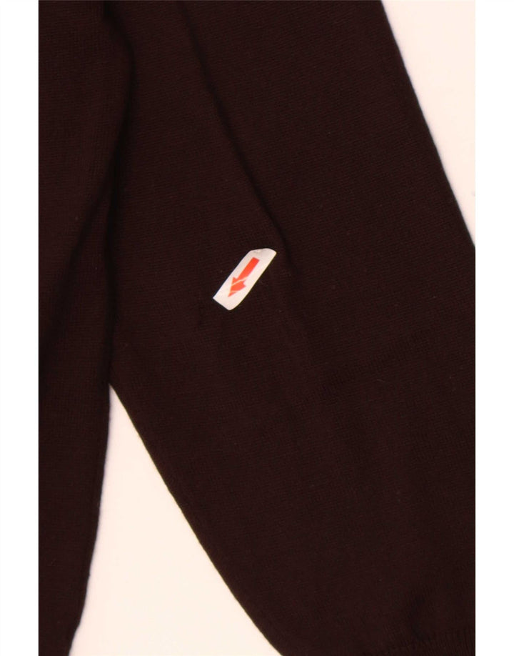Męski sweter w stylu vintage z dekoltem w szpic IT 48 Średni brąz Argyle/Diament