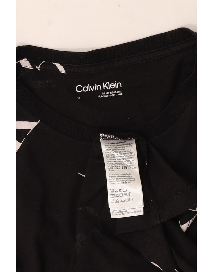 Męska koszulka z grafiką Calvin Klein, średnia czarna bawełna