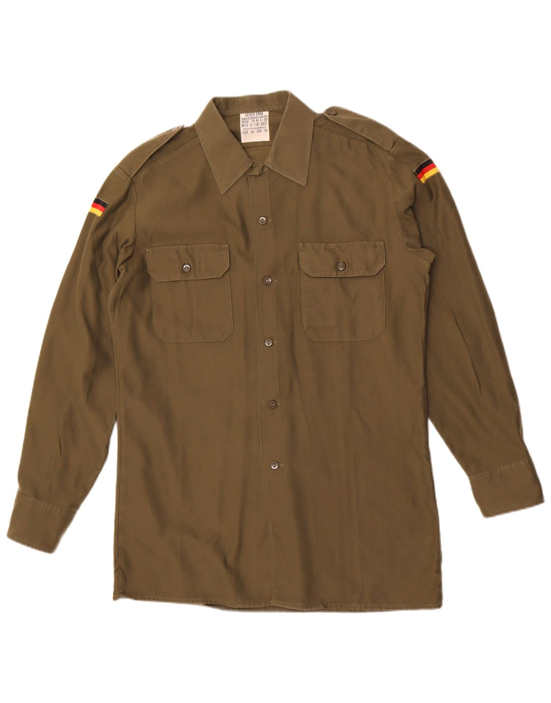 Męska koszula wojskowa w stylu vintage, rozmiar 39/40, średni khaki, poliester