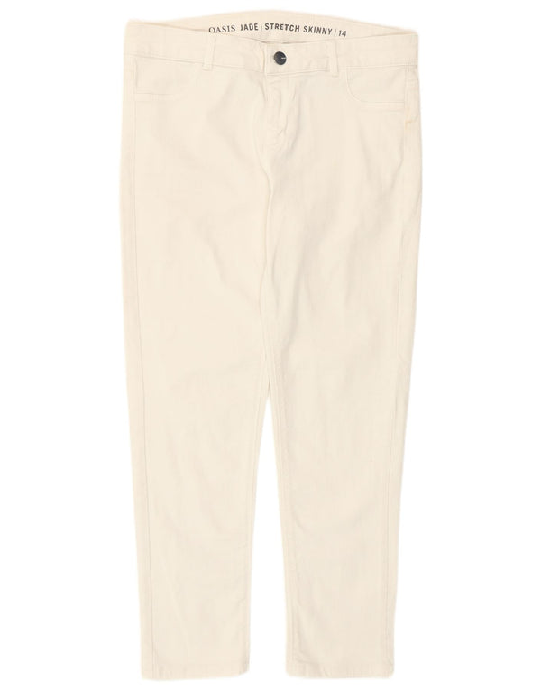 Damskie jeansy rurkowe Oasis Jade Crop UK 14 Medium W32 L25 Biała bawełna