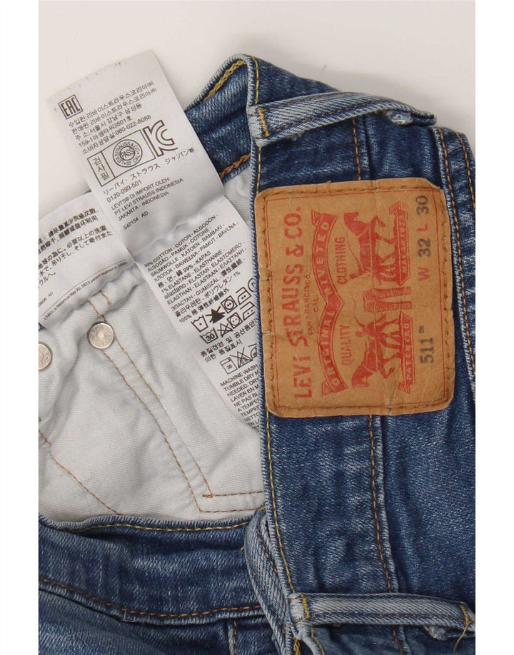 Męskie jeansy Levi's 511 Slim W32 L30 Niebieska bawełna