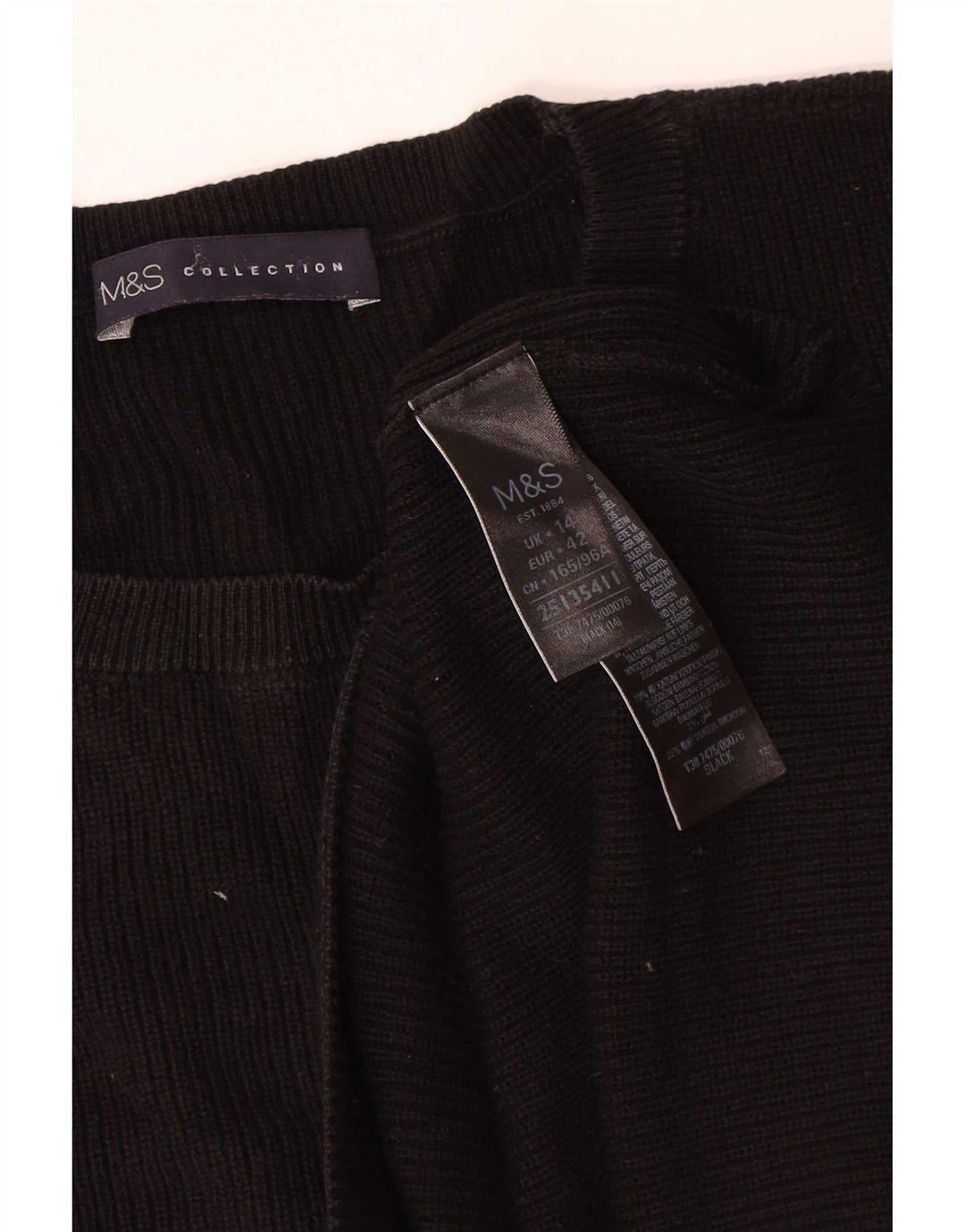 Marks & Spencer Damski sweter z okrągłym dekoltem, UK 14, duży, czarny
