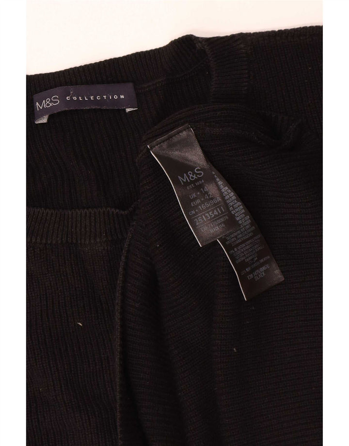 Marks & Spencer Damski sweter z okrągłym dekoltem, UK 14, duży, czarny