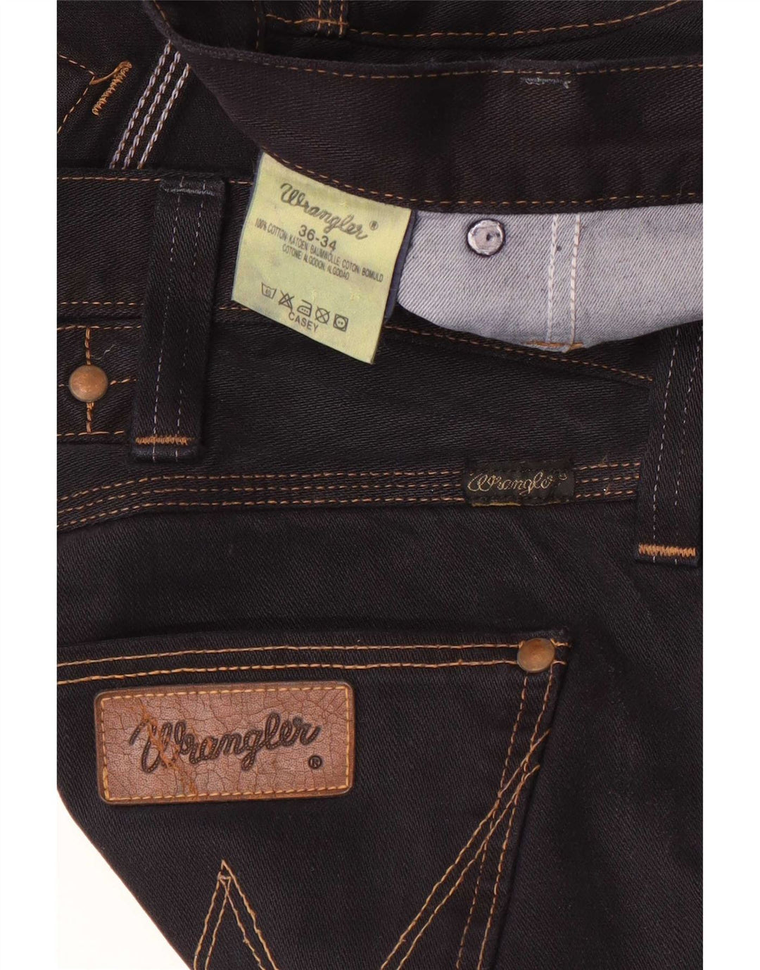 Męskie jeansy Wrangler Casey Straight W36 L34 Czarne bawełniane