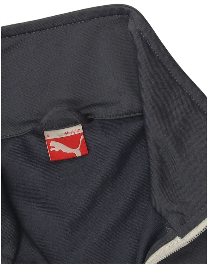 Męska kurtka dresowa Puma, średnia granatowa, poliester z blokami kolorów