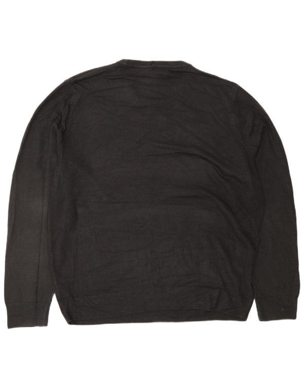 MARKS & SPENCER Męski sweter z okrągłym dekoltem XL, czarny akryl