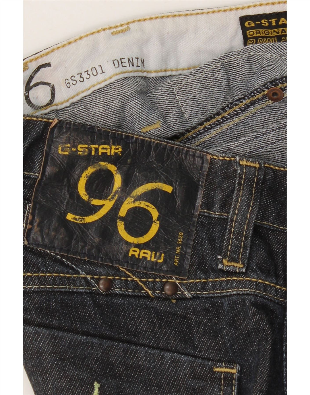 Damskie jeansy G-Star 3301 Graphic W30 L29 Niebieskie