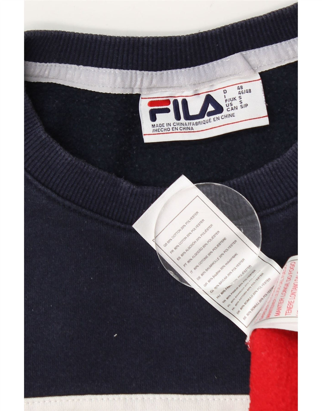 Męska bluza z grafiką Fila, mała, wielobarwna, bawełniana z blokami kolorów