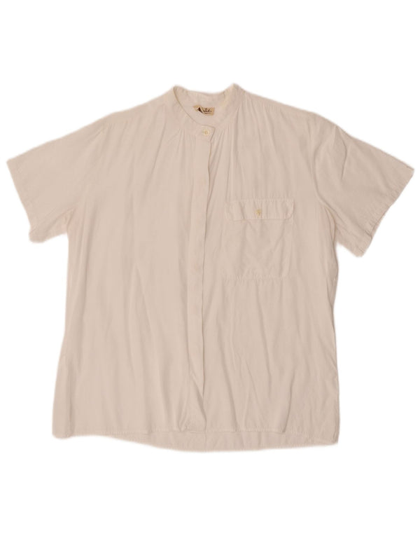 Bluzka damska z krótkim rękawem w stylu vintage IT 48 XL Biała wiskoza