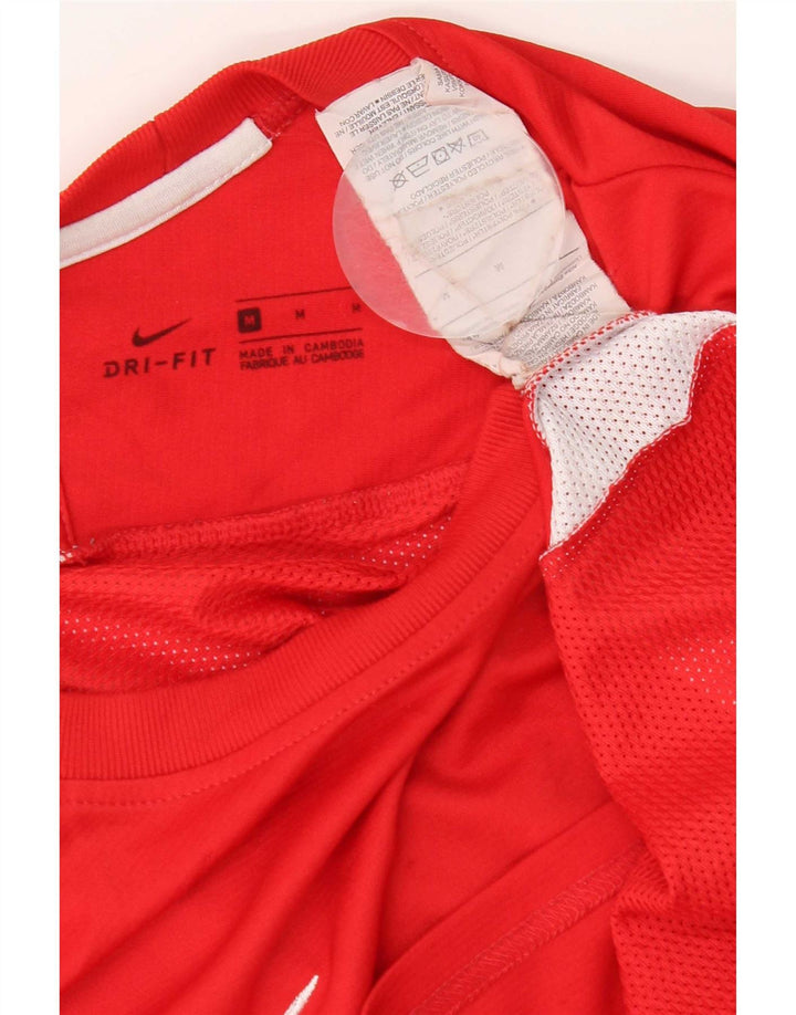 Męski T-shirt Nike Dri Fit Top, średni czerwony poliester