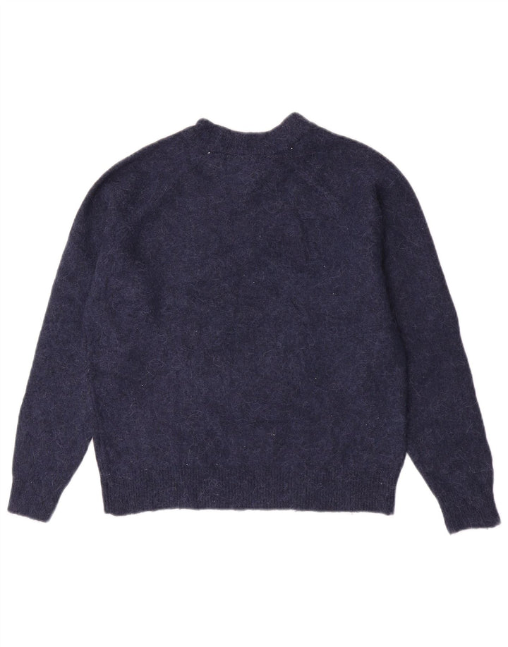 Sweter damski Zara z okrągłym dekoltem UK 10, mały, granatowy, poliamid