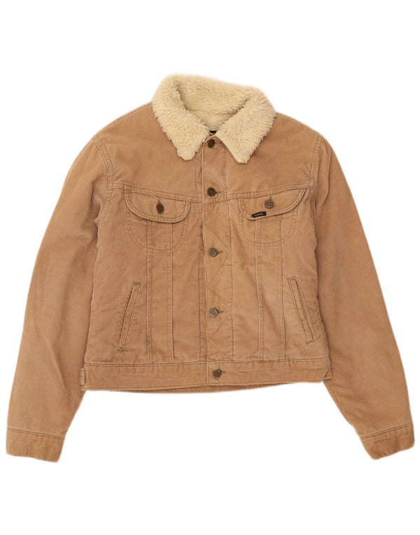 Damska kurtka sztruksowa Lee Crop Sherpa UK 14, duża, beżowa, bawełniana