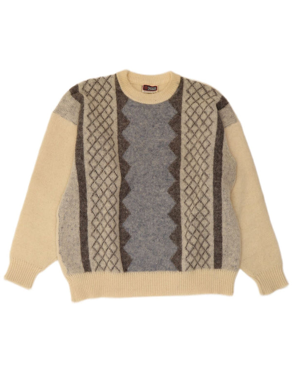 Męski sweter z okrągłym dekoltem SAMBAND OF ICELAND, duży, beżowy